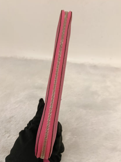 Hermes Azap Long Wallet Chevre Rose Shocking Pink PHW #L square