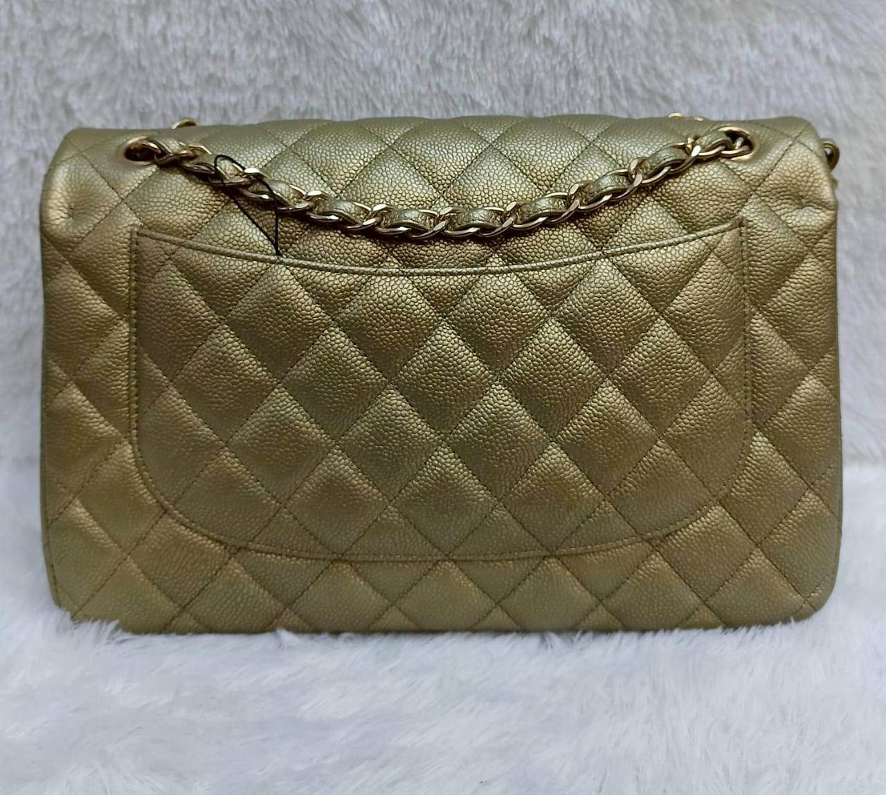 Chanel Jumbo Caviar Gold GHW DF #21