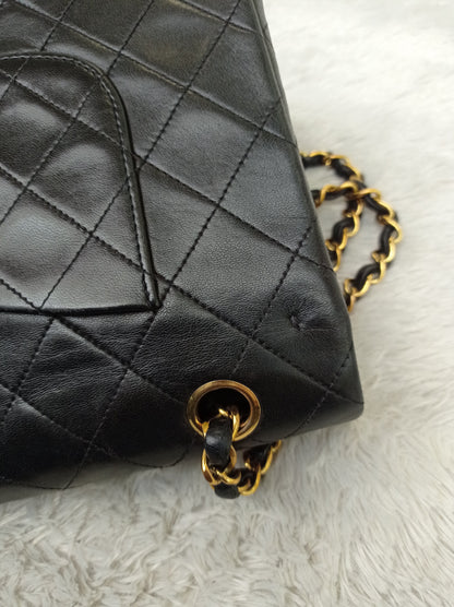Chanel Medium Lamb Black Vintage GHW DF #2