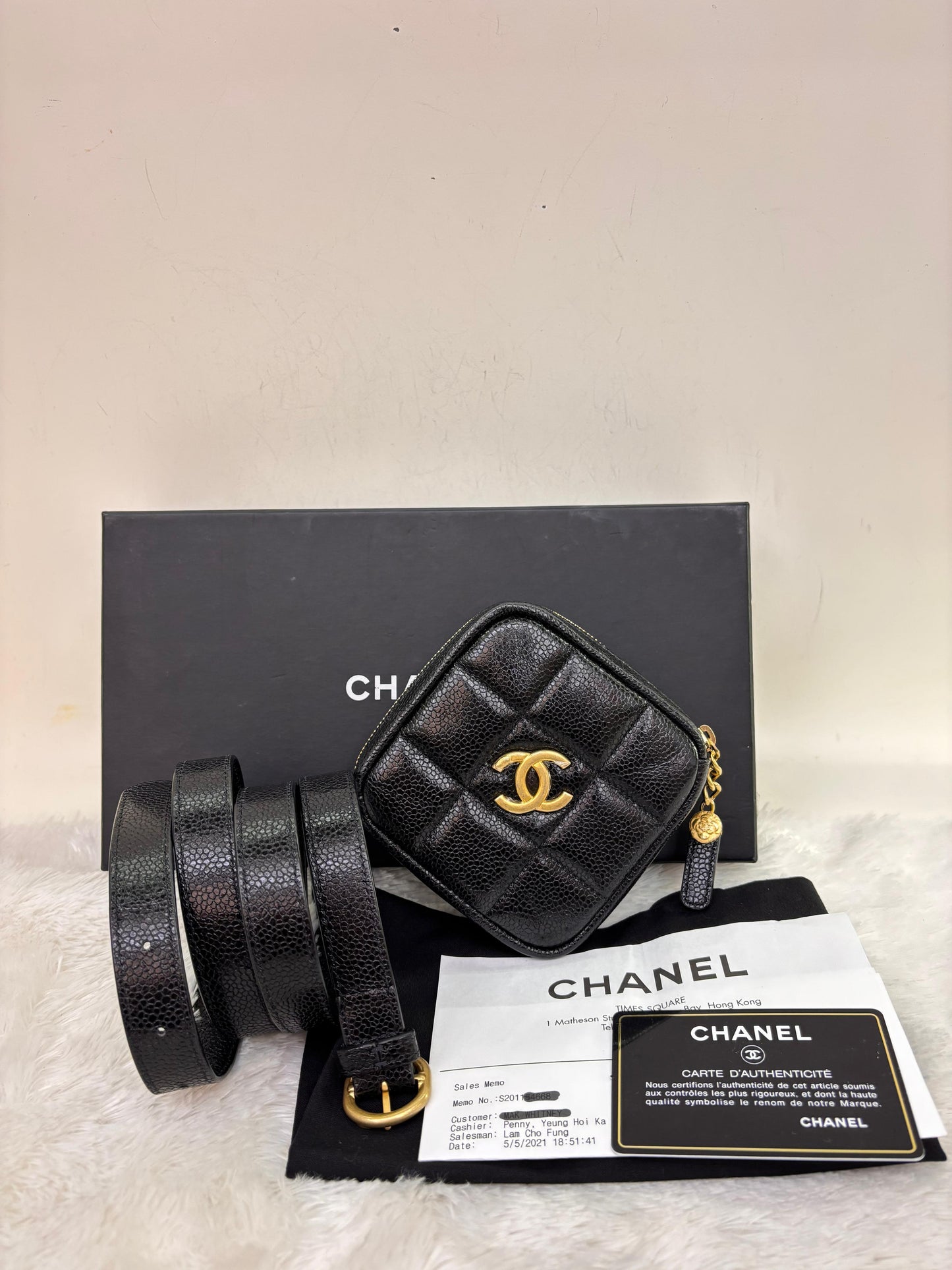 Chanel Diamond Belt Bag Caviar Black GHW #30