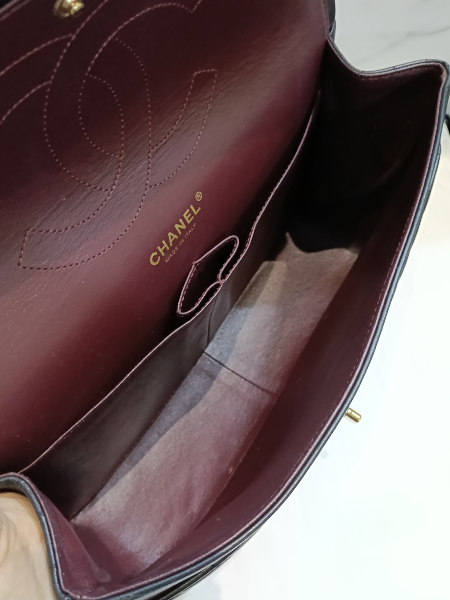 Chanel Jumbo Chevron Lamb Black GHW DF #27