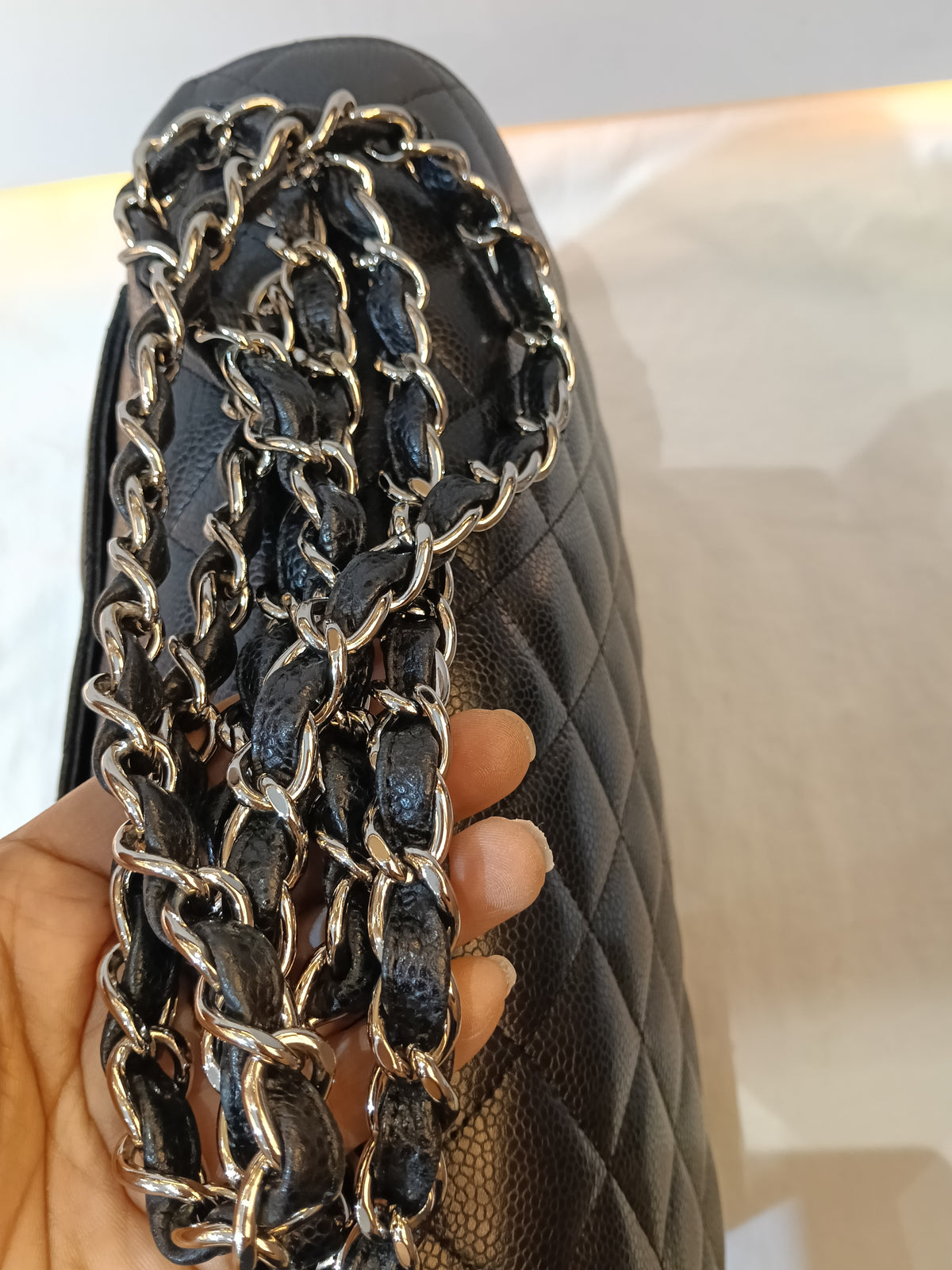Chanel Jumbo Caviar Black SHW SF #13