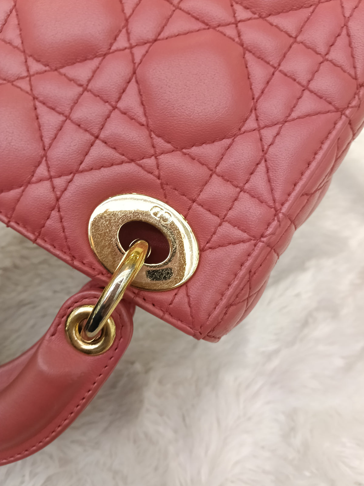 Lady Dior Mini Lamb Pink GHW 2019