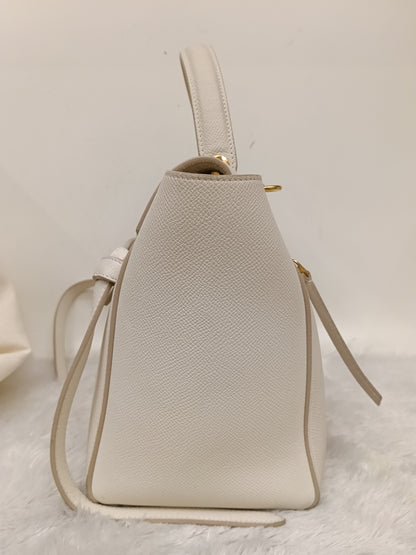 Celine Micro Belt Grained White GHW 2017