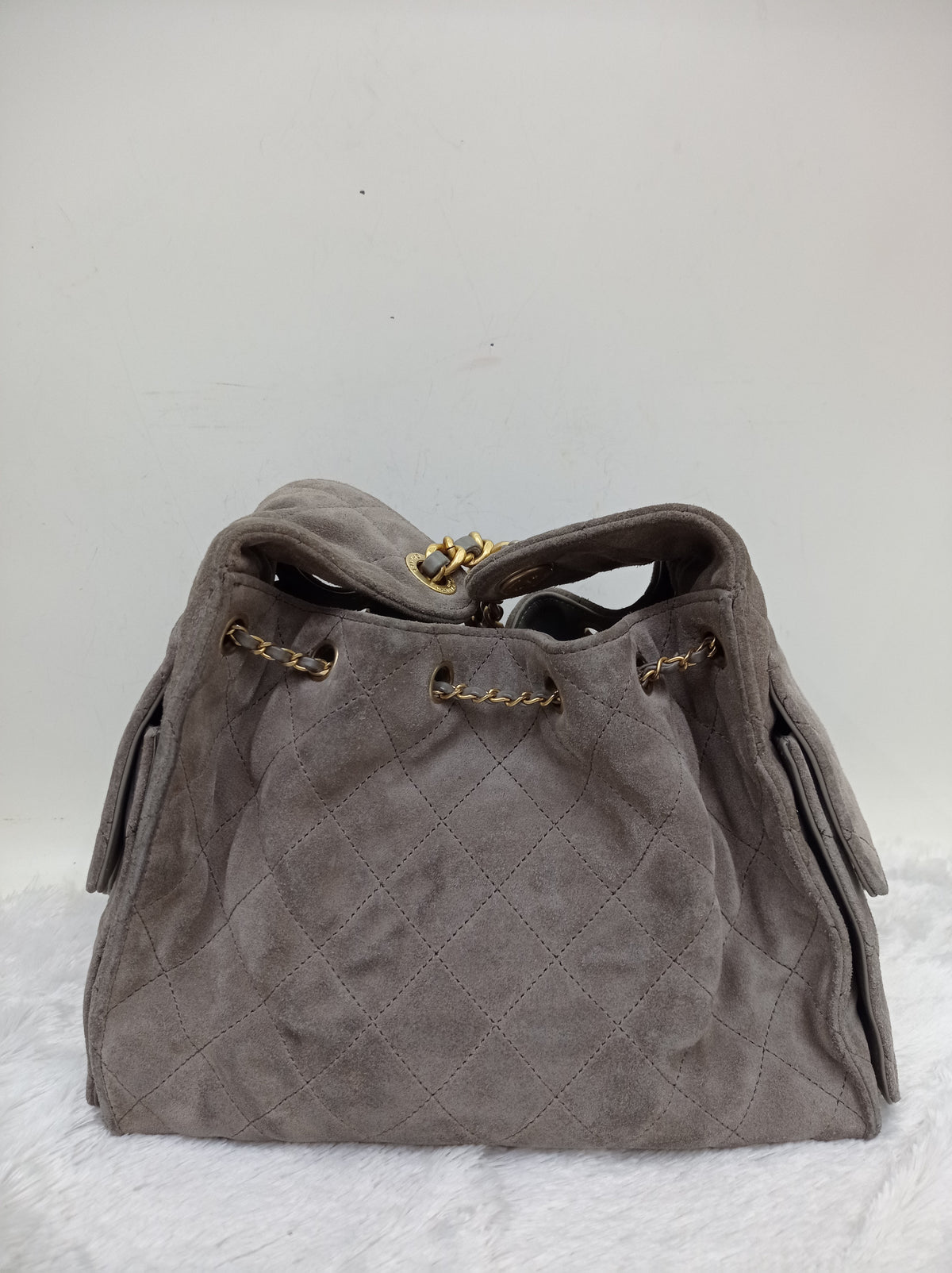 Chanel C25 Small Suede Grey GHW 2025 (CHIP)