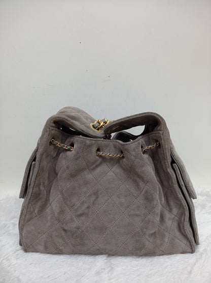 Chanel C25 Small Suede Grey GHW 2025 (CHIP)