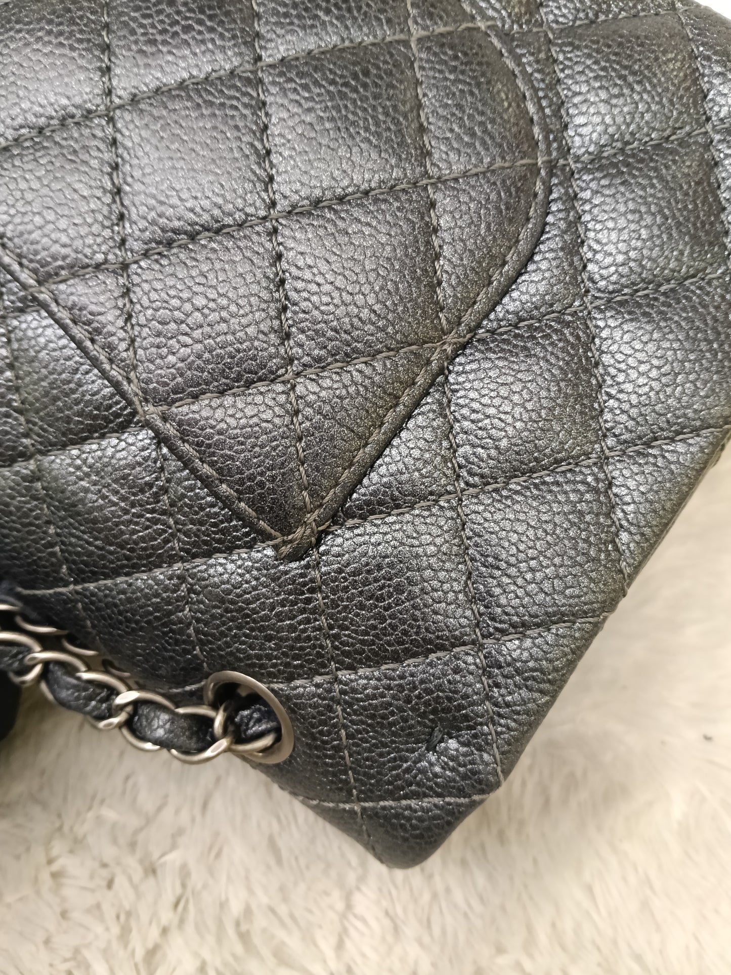 Chanel Medium Caviar Charcoal RHW DF #20