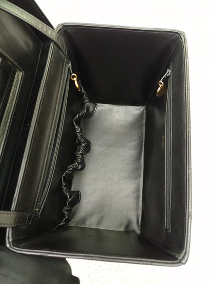 Chanel Vanity Case Box Large Lamb Black Vintage GHW #3