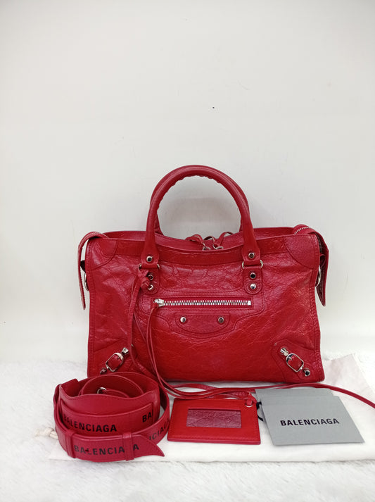 Balenciaga Small City Classic Red SHW