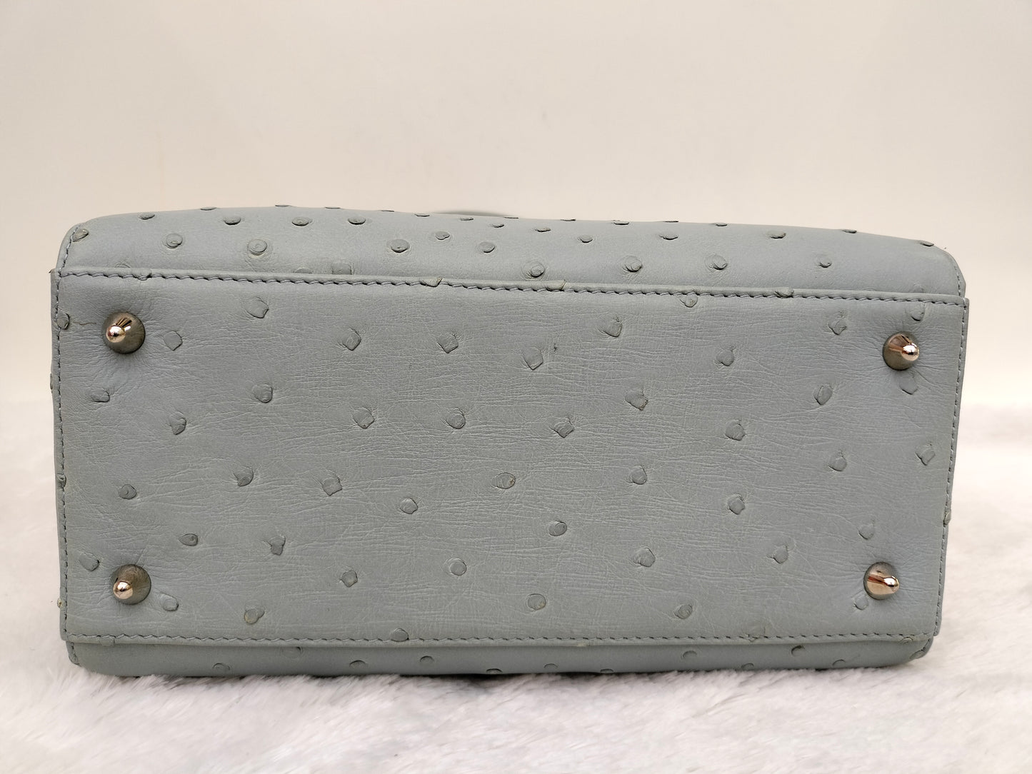 Lady Dior Medium Ostrich Baby Blue SHW 2017