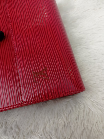 LV Portefeuille Tresor Etui Papiers Wallet Epi Red