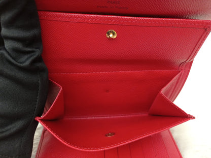 LV Portefeuille Tresor Etui Papiers Wallet Epi Red