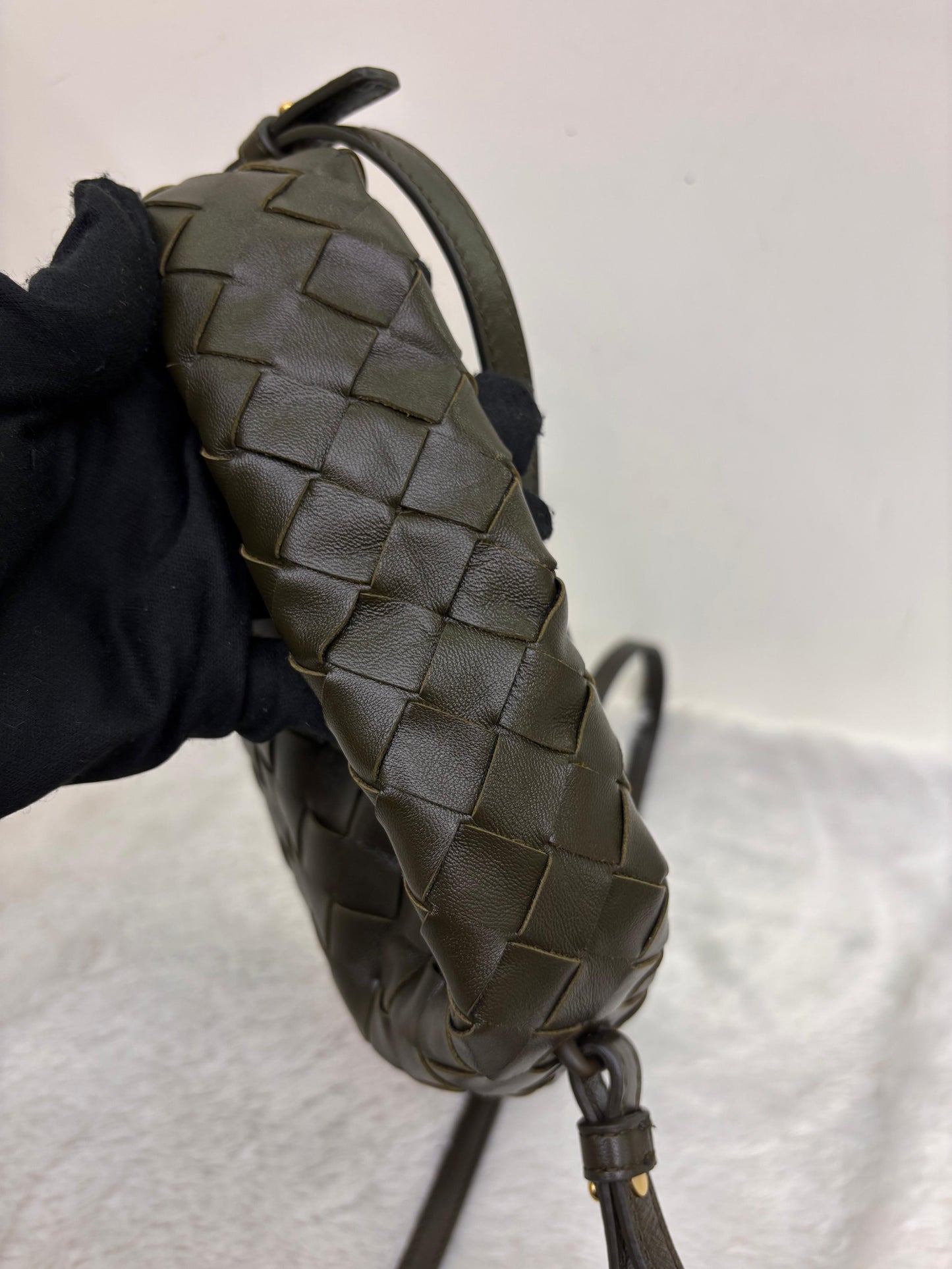 Bottega Veneta Hop Mini Khaki GHW