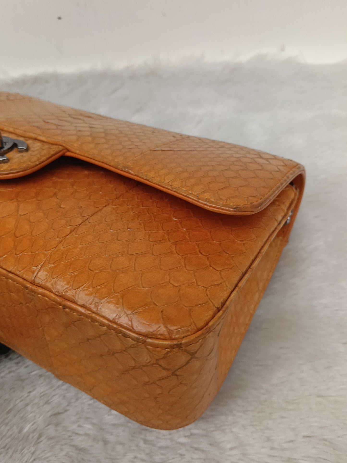 Chanel Medium Exotic Python Orange RHW DF #19
With holo, holo checker, dustbag