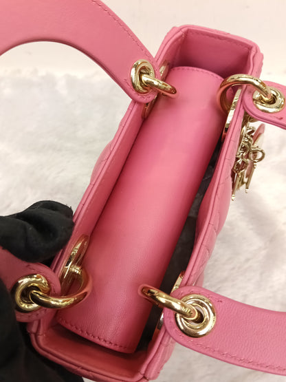 Lady Dior Mini Lamb Fuchsia GHW 2018