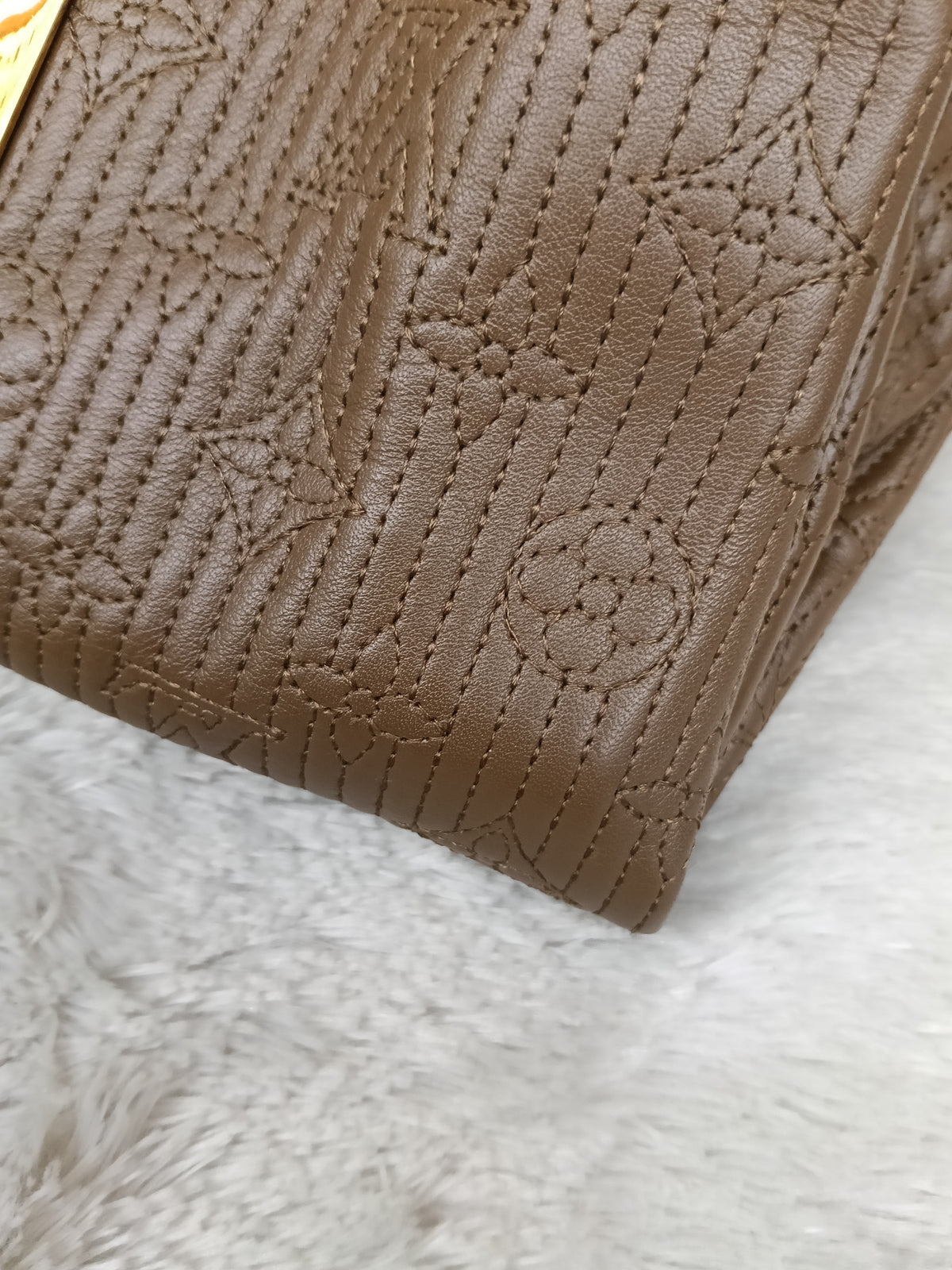 LV Altair Clutch Monogram Jacquard Brown 2012