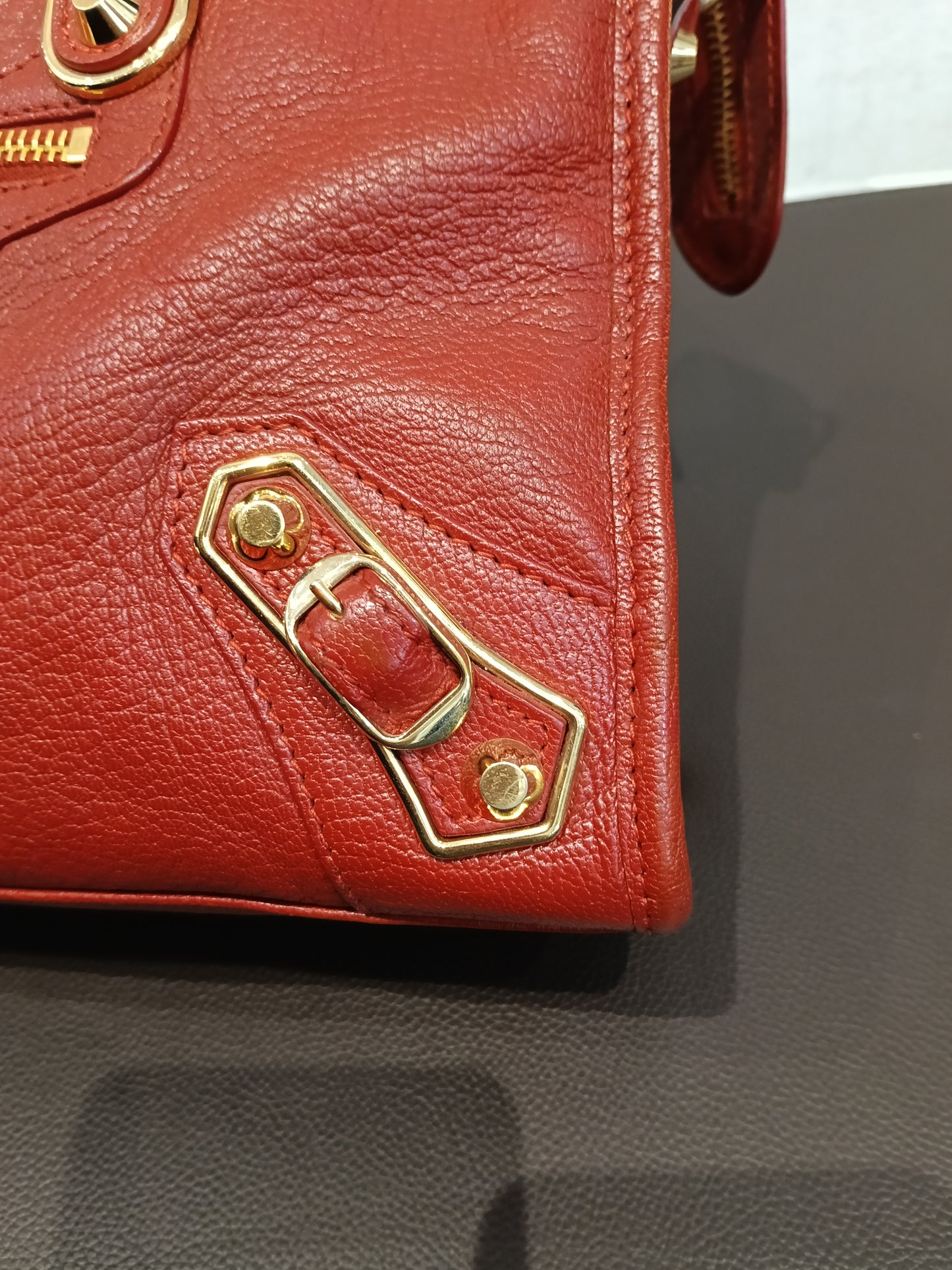 Balenciaga Small City Edge Red GHW 2017