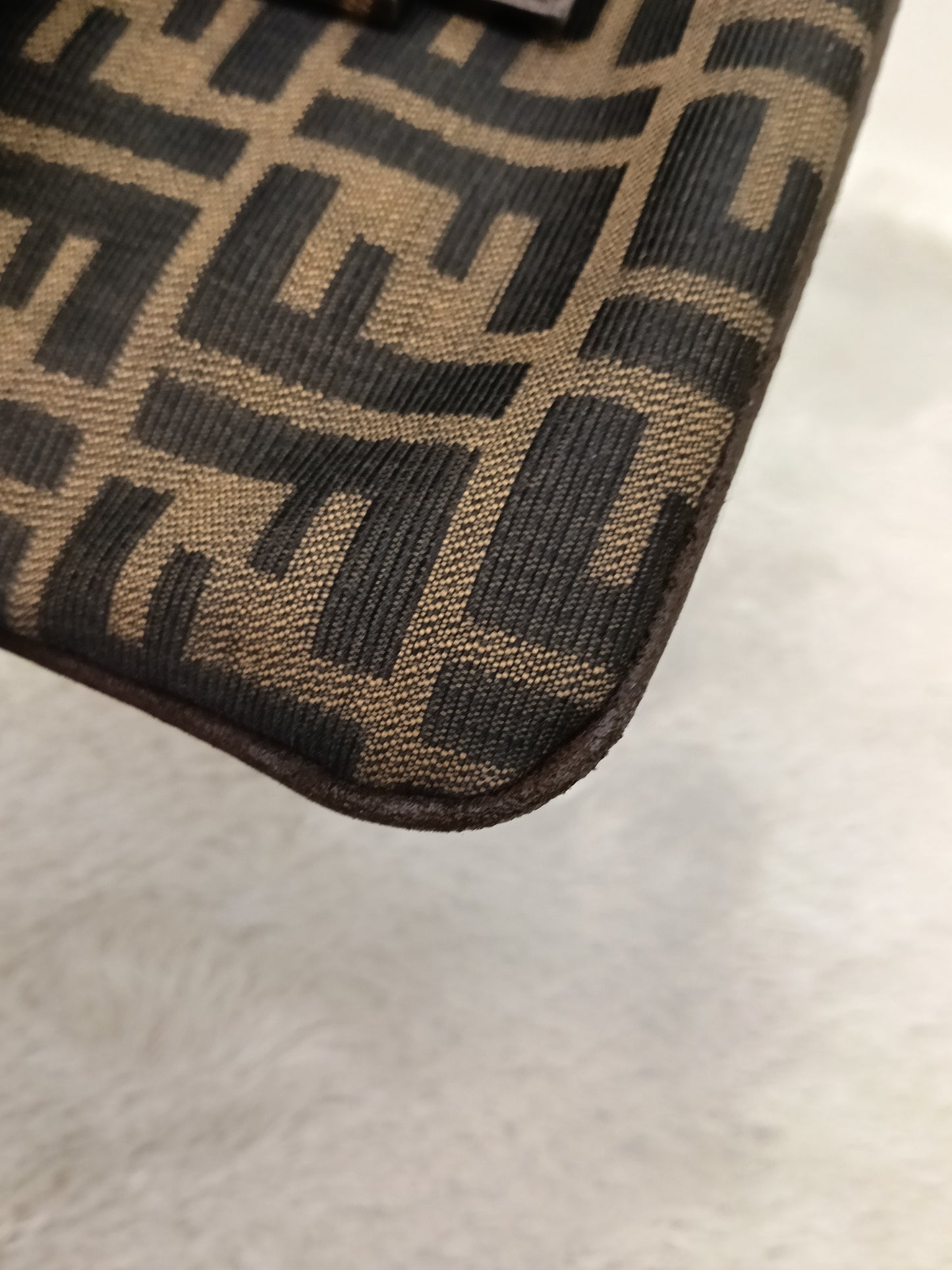 Fendi Pochette Flap Tobacco Zucca Canvas Brown SHW