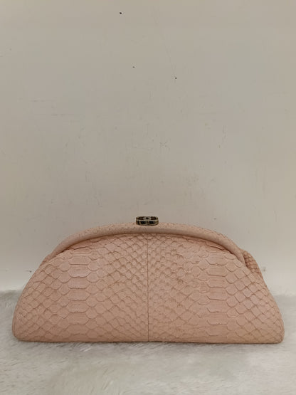 Chanel Timeless Clutch Python Pink Peach SHW #14