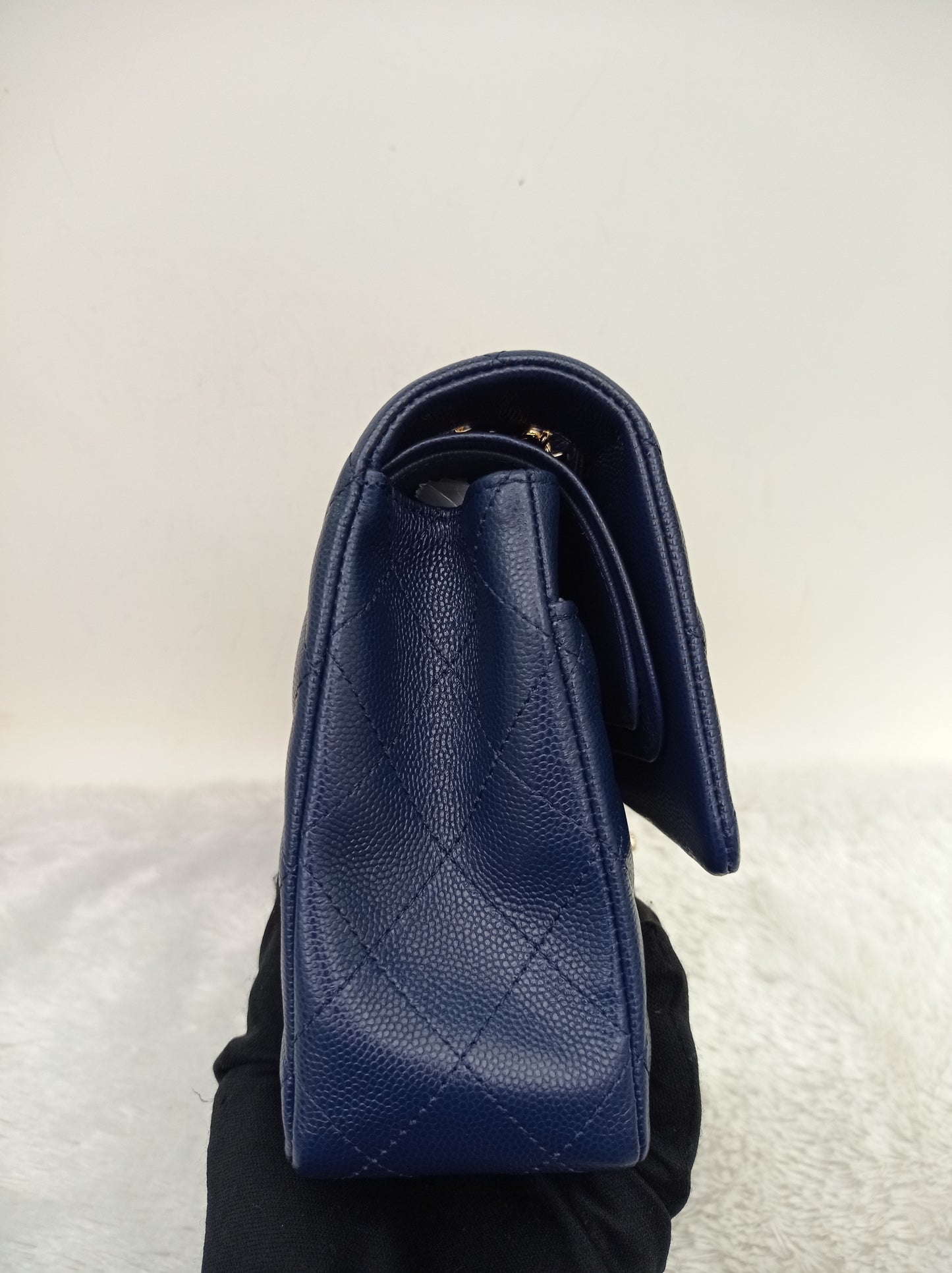 Chanel Medium Caviar Dark Blue GHW DF #24