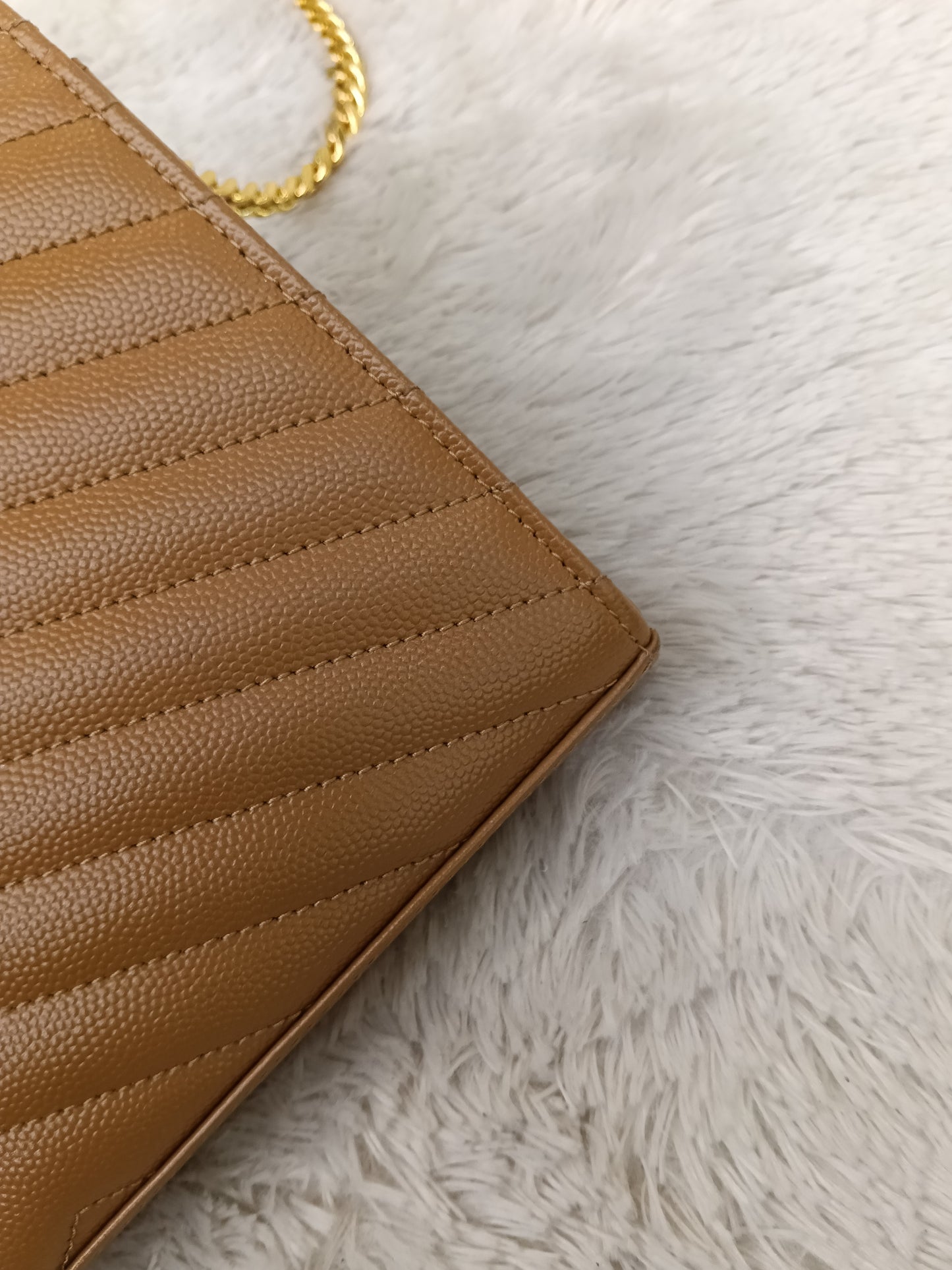YsL WOC 22 Matelasse Monogramme Grained Caramel GHW 2021