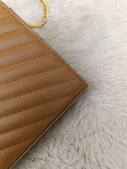 YsL WOC 22 Matelasse Monogramme Grained Caramel GHW 2021