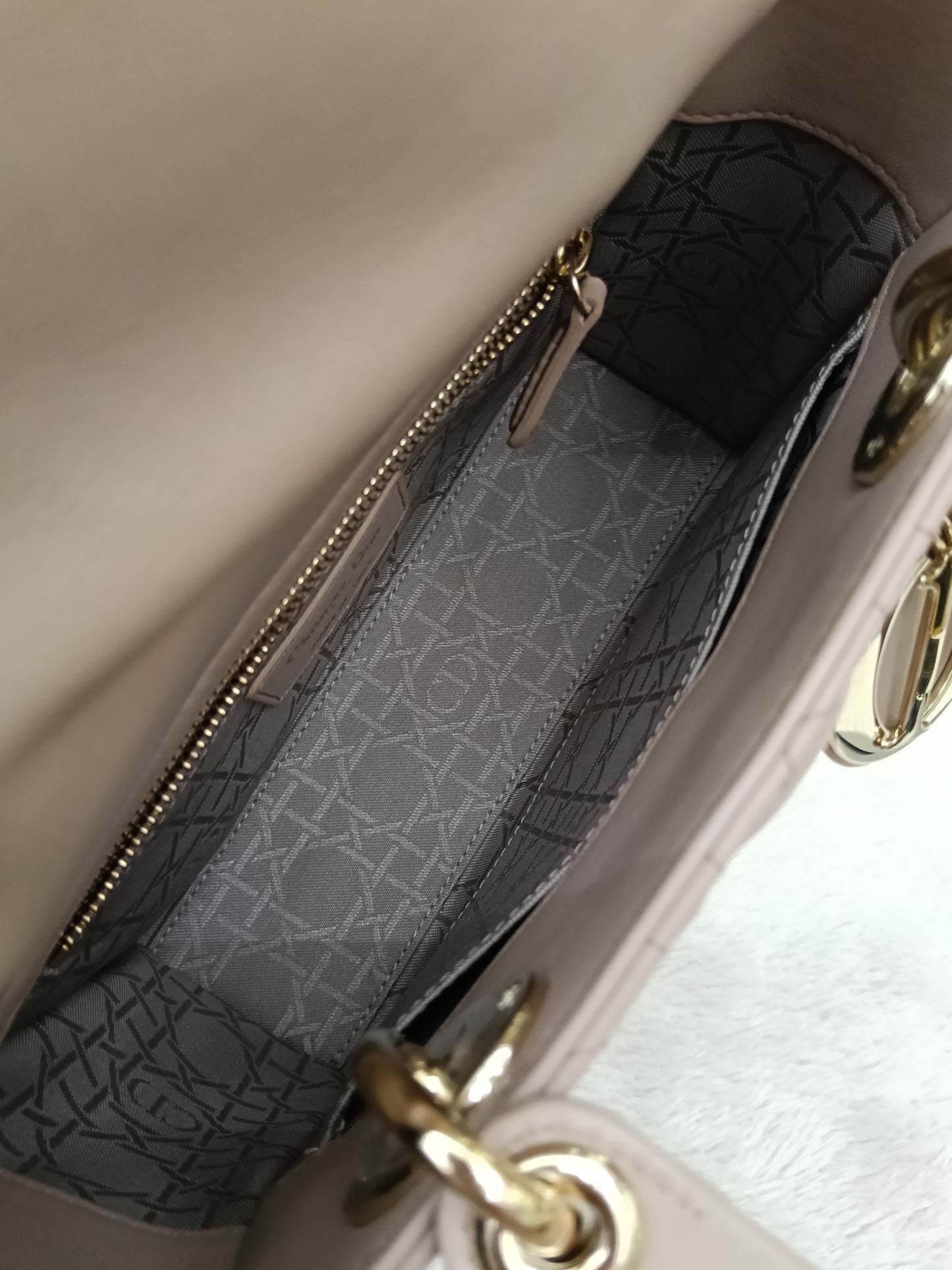 Lady Dior Small Lamb Taupe GHW 2017