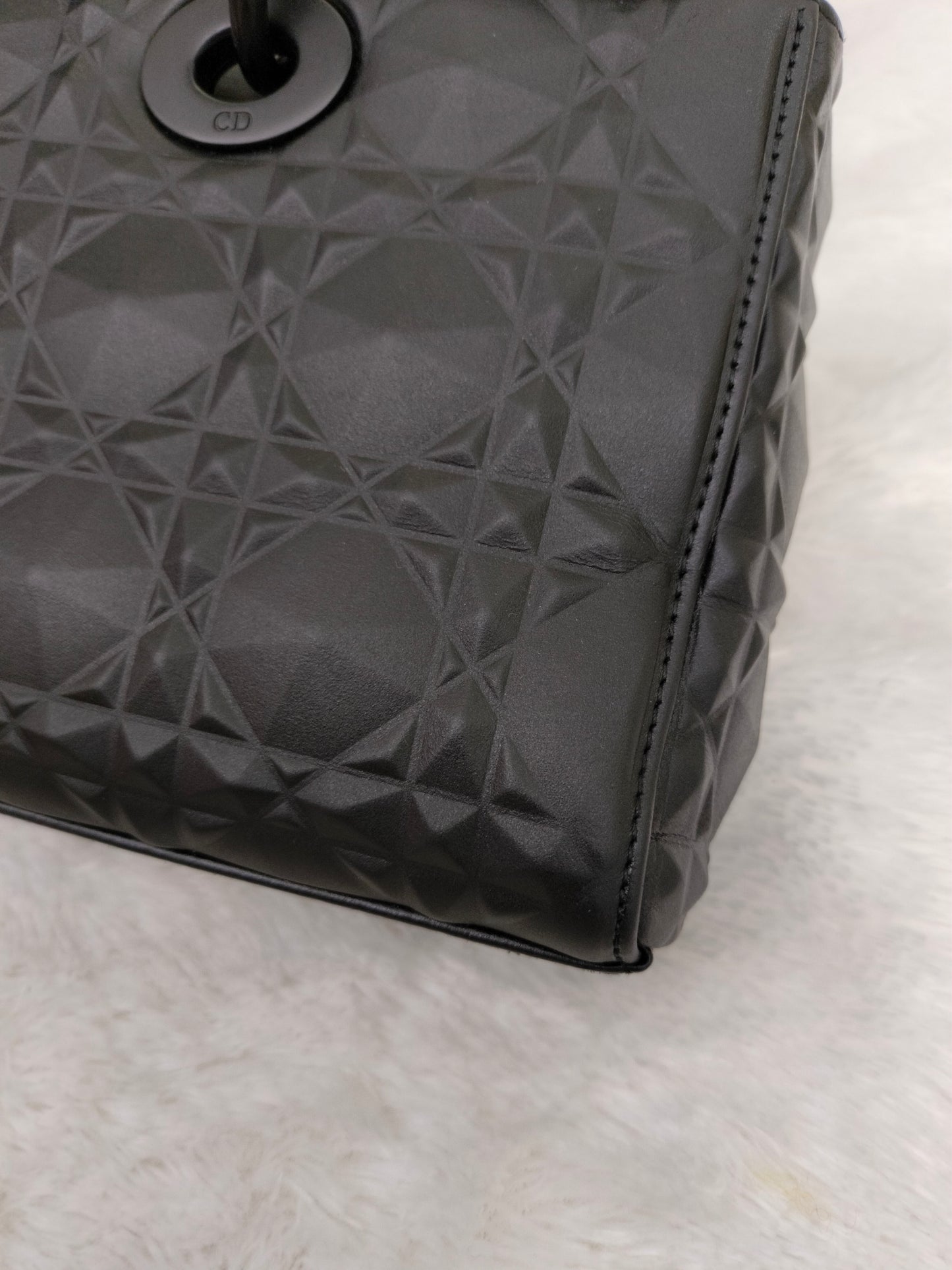Dior Lady D'Joy Medium Cannage Diamond All Black 2022