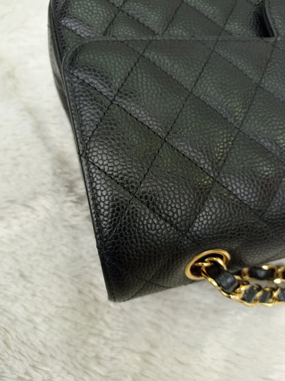 Chanel Medium Caviar Black GHW DF (CHIP)