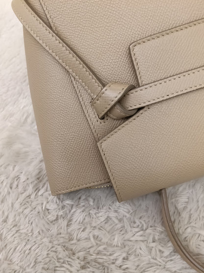 Celine Nano Belt Grained Light Taupe GHW 2018
