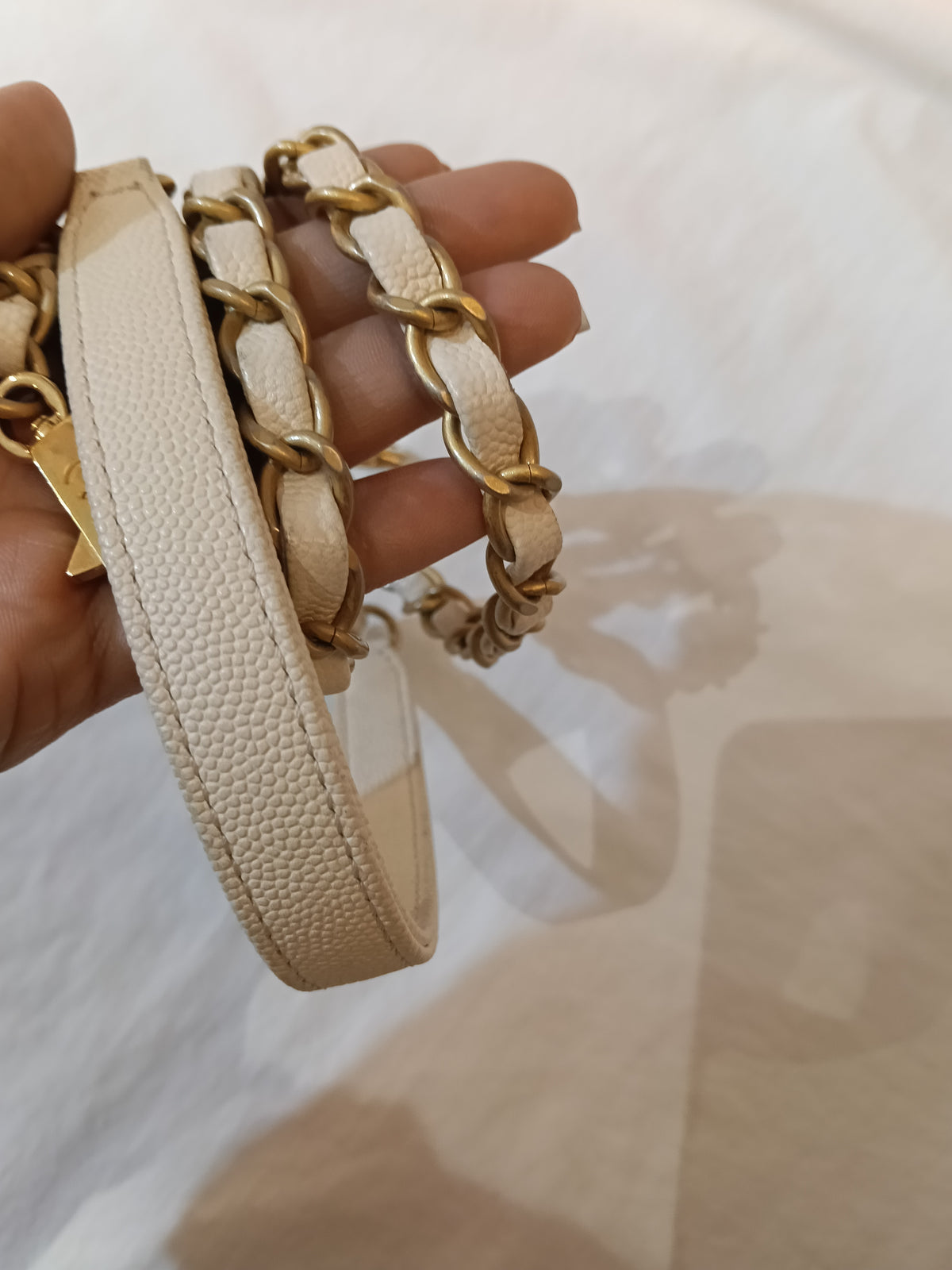 Chanel Coco Handle Medium Caviar Ivory GHW #24