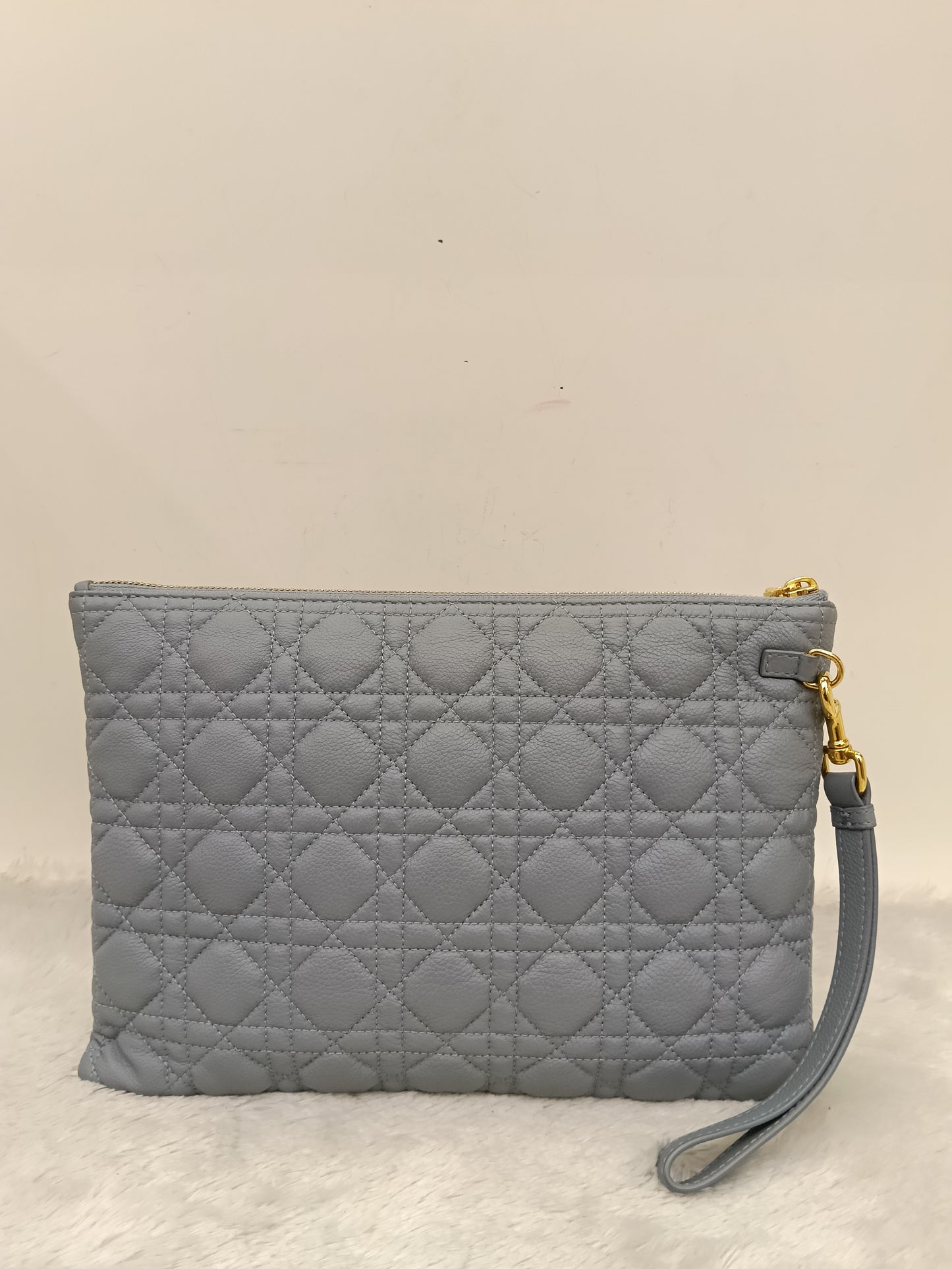 Dior Caro Daily Pouch Supple Cannage Calfskin Cloud Blue GHW 2022