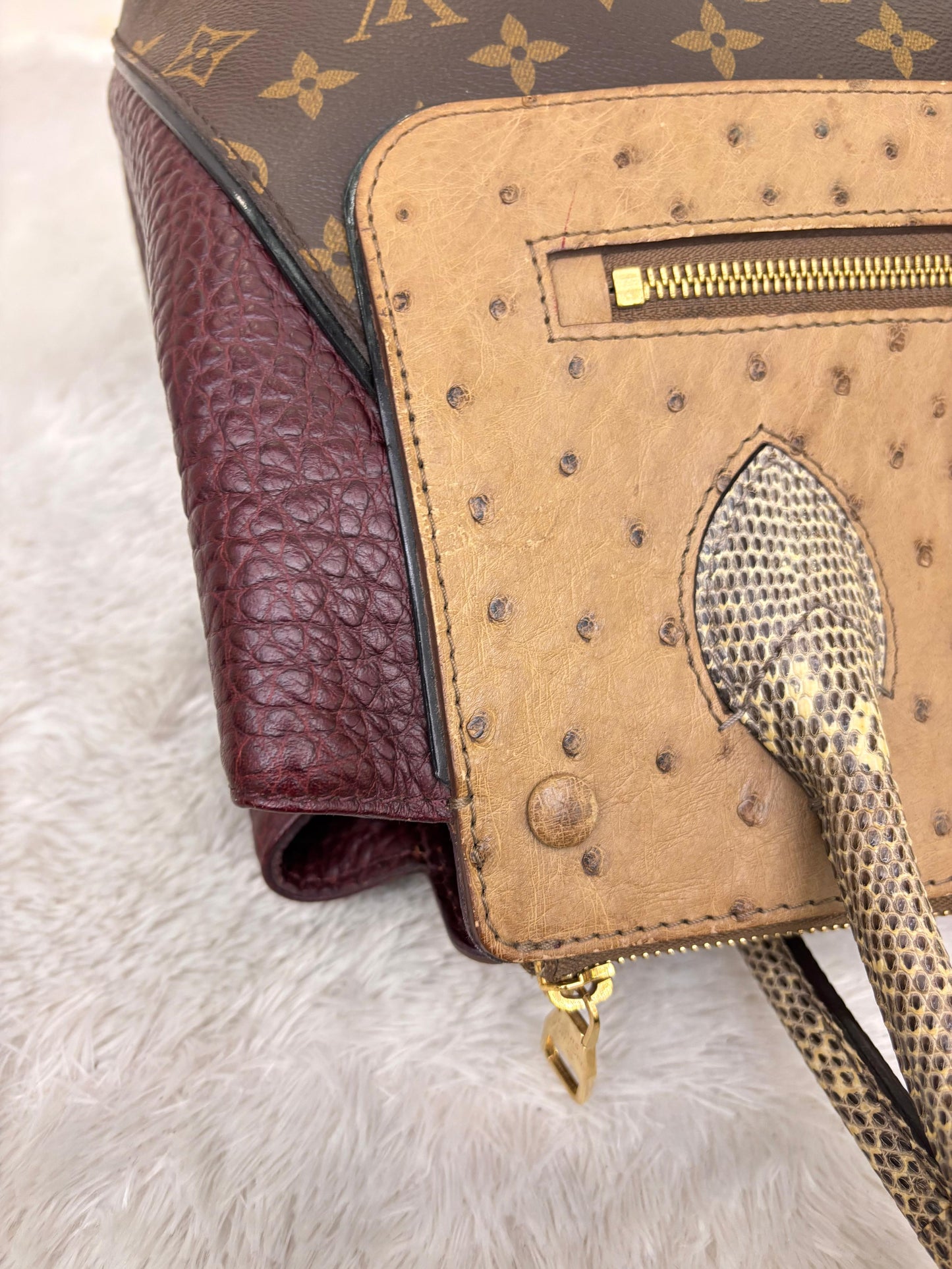 LV Majestueux MM Monogram Ostrich Lizard Bordeaux 2012