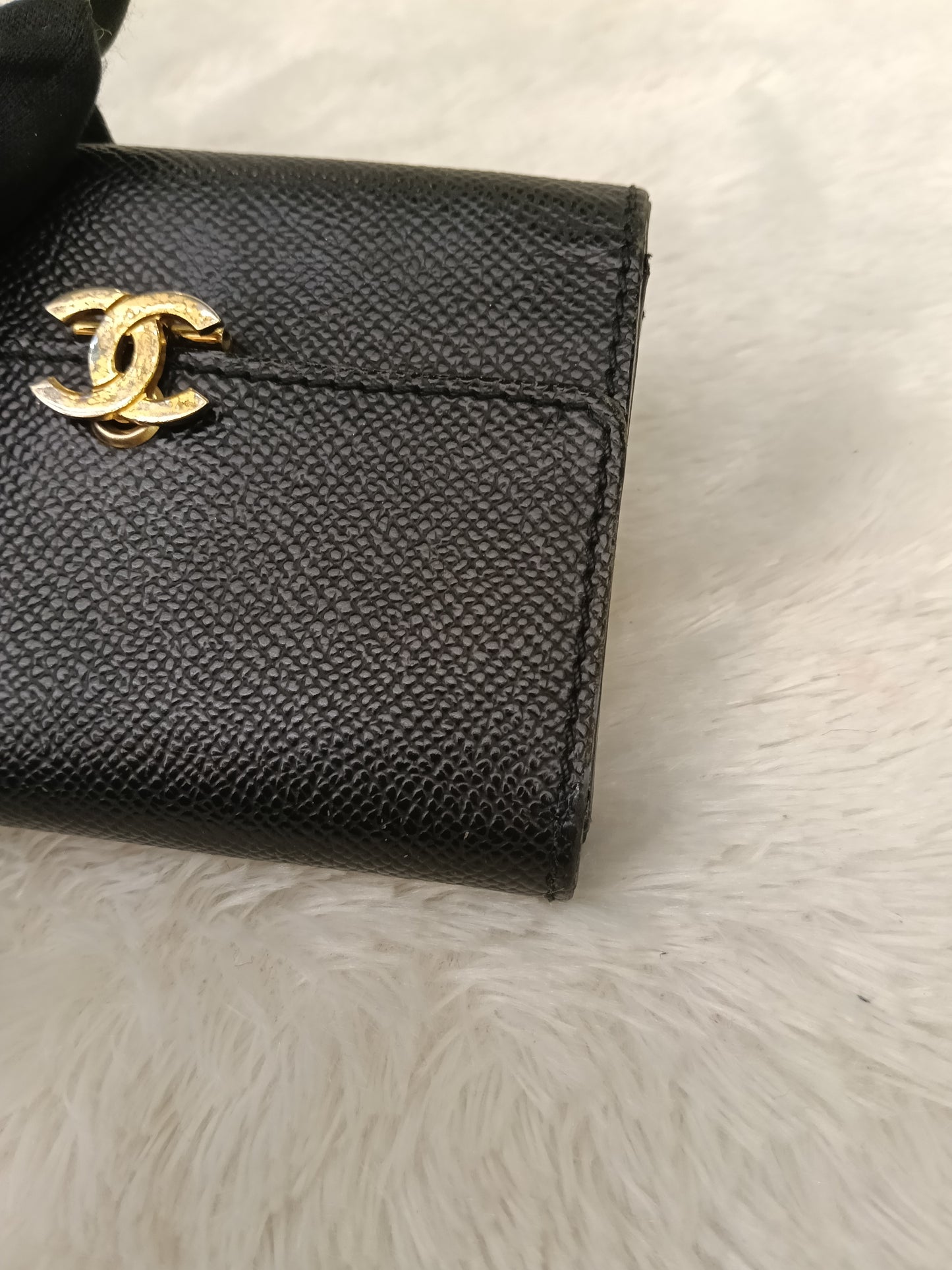 Chanel Trifold Wallet Caviar Black GHW #5