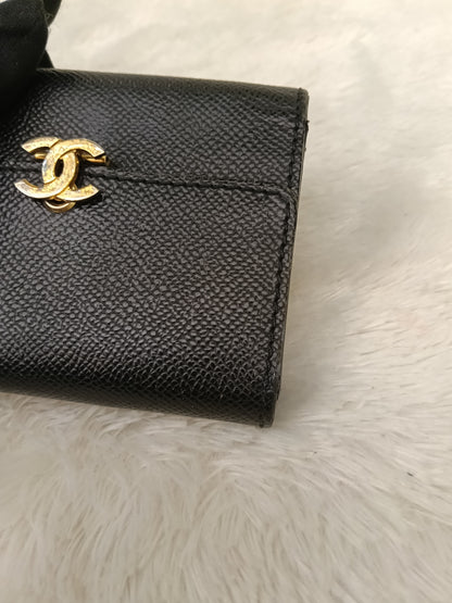 Chanel Trifold Wallet Caviar Black GHW #5