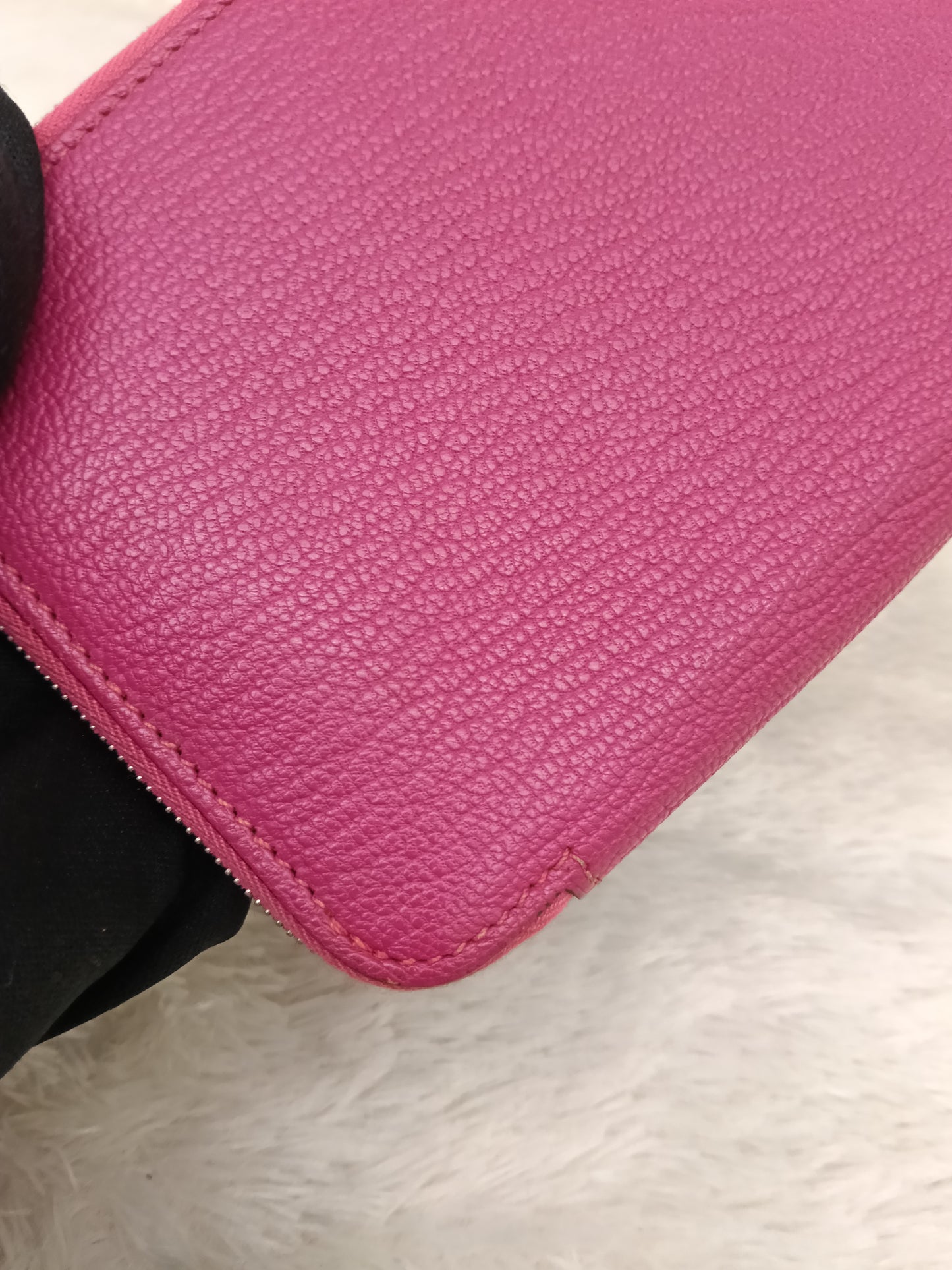 Hermes Azap Long Wallet Chevre Rose Shocking Pink PHW #L square