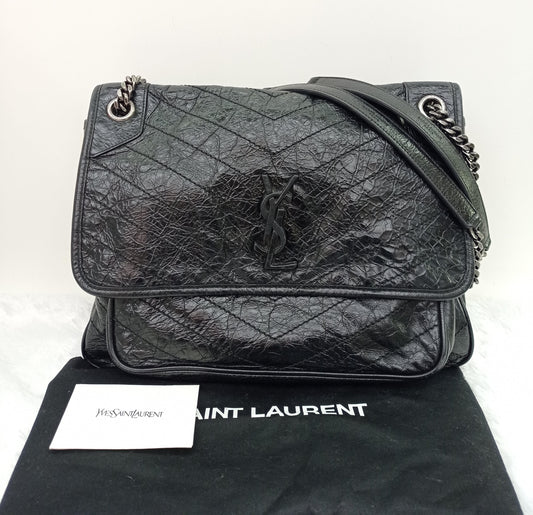 YsL Niki Large Calfskin Black RHW 2018