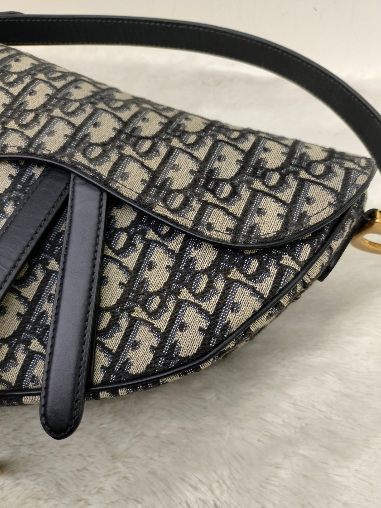 Dior Saddle Medium Oblique Navy GHW 2023