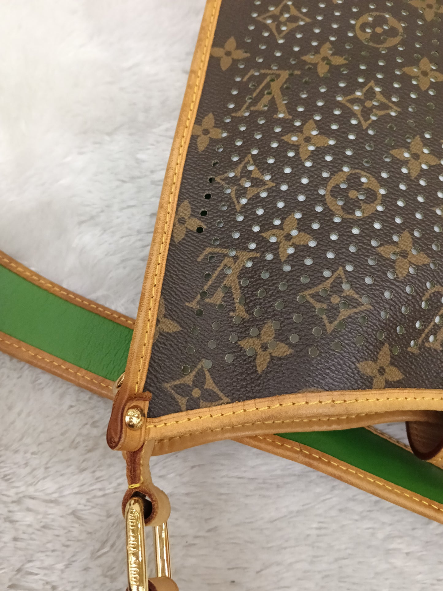 LV Musette Perforated Verde Monogram Green