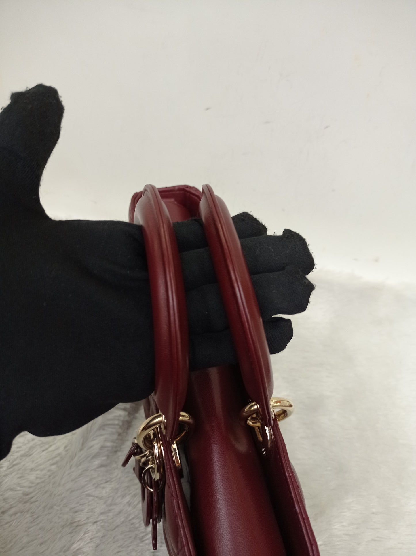 Dior Lady D'Joy Medium Lamb Burgundy GHW 2016