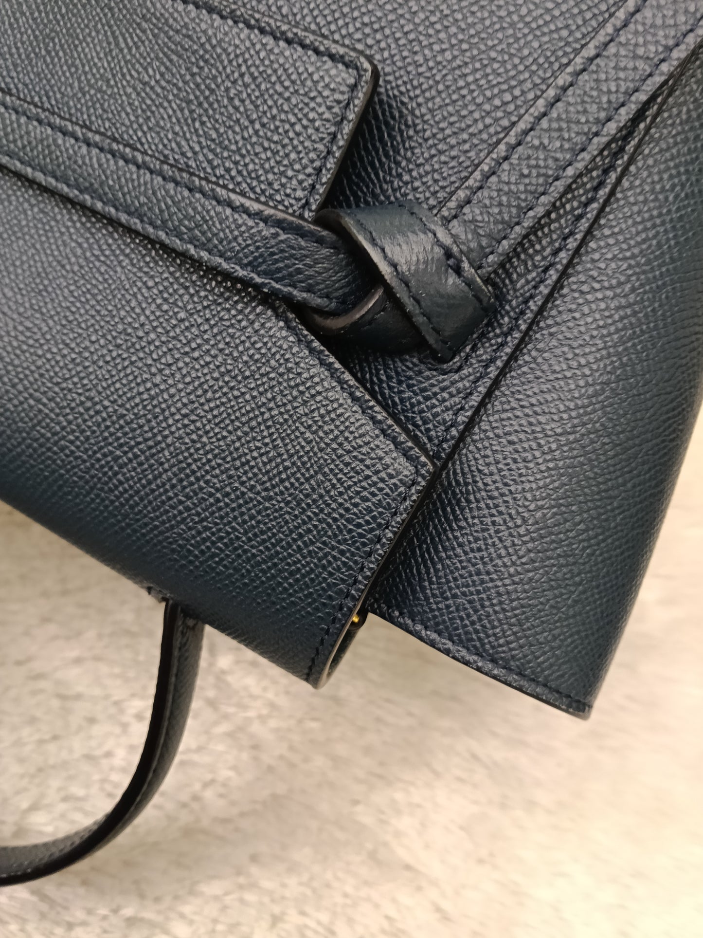 Celine Nano Belt Grained Abyss Blue GHW 2018