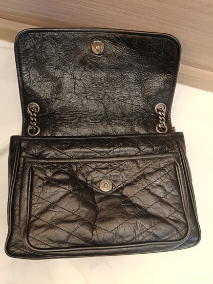 YsL Niki Medium Calfskin Black RHW 2018