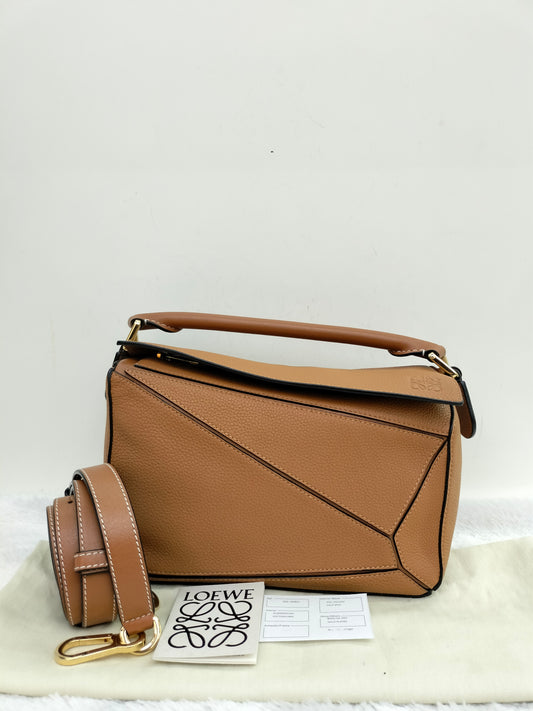 Loewe Puzzle Small Grained Tan GHW 2019