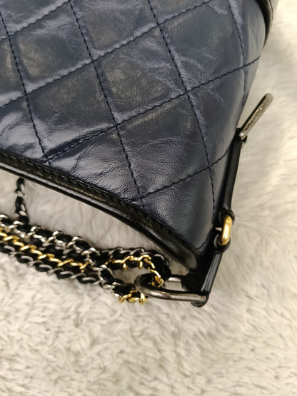 Chanel Gabrielle Small Calfskin Navy Black #27