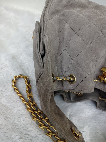 Chanel C25 Small Suede Grey GHW 2025 (CHIP)