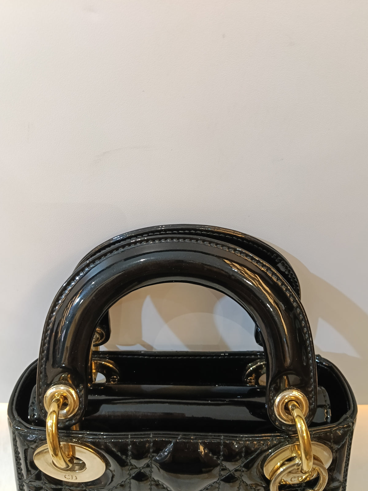 Lady Dior Mini Patent Black GHW 2016