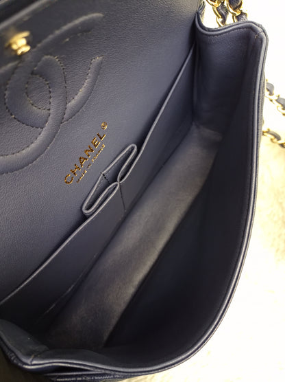 Chanel Medium Caviar Dark Blue GHW DF #24