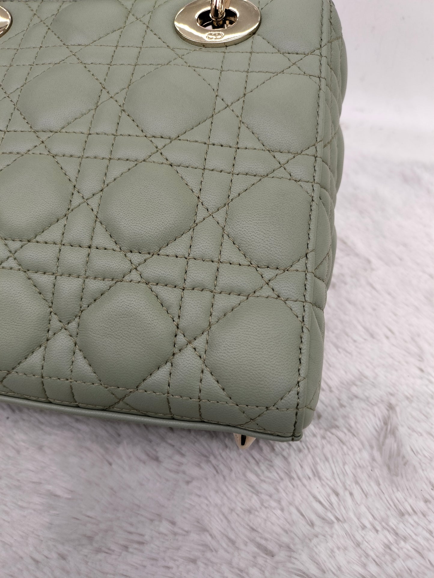 Lady Dior Small Lamb Sage GHW 2023