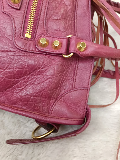 Balenciaga Small City Classic Burgundy GHW 2017