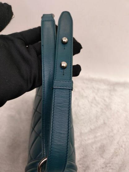 Chanel Boy 25 Lamb Turquoise RHW #19